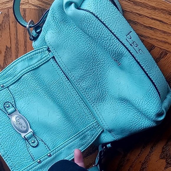 B.o.c. teal tiffany blue crossbody satchel handbag EUC Easter color - Picture 6 of 6